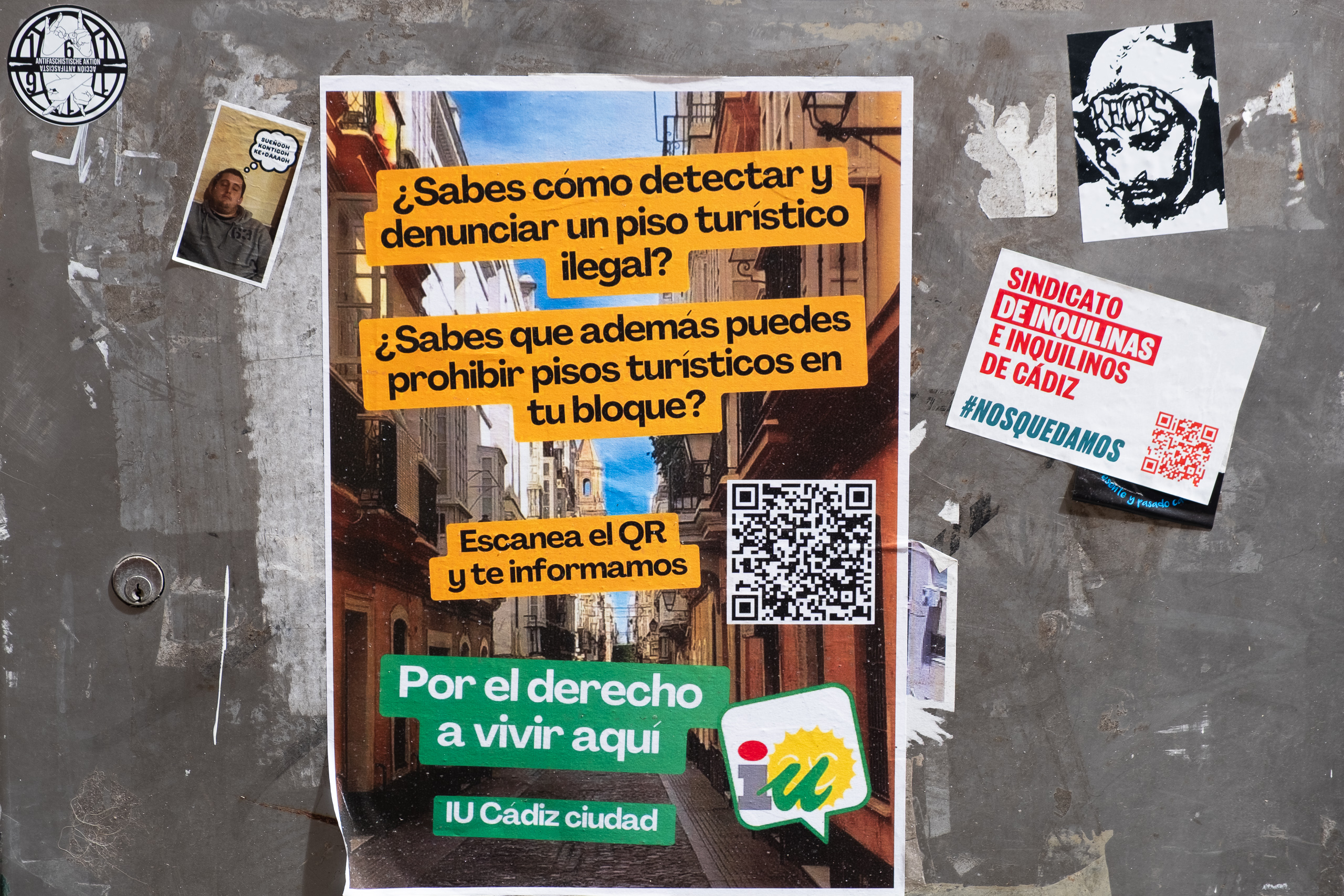 Plakat gegen illegale Touristenwohnungen – Por el derecho a vivir aquí